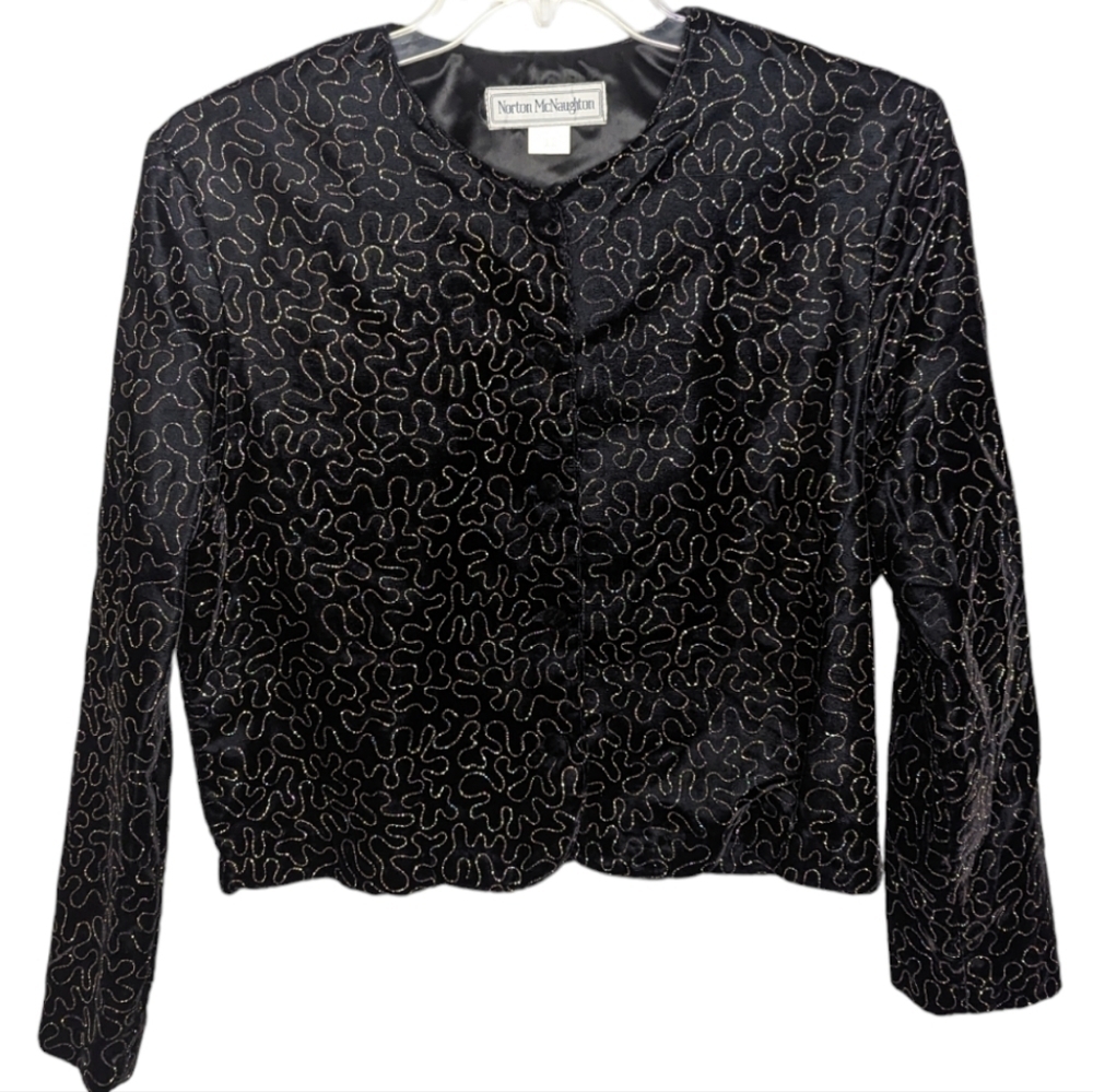 Vintage Norm McNaughton Sparkly Velvet Jacket/Blazer Size Woman's 12